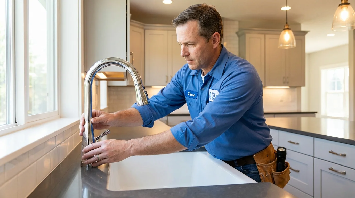 Kitchen faucet installation by Johns Plumbing LLC in Glen Rose