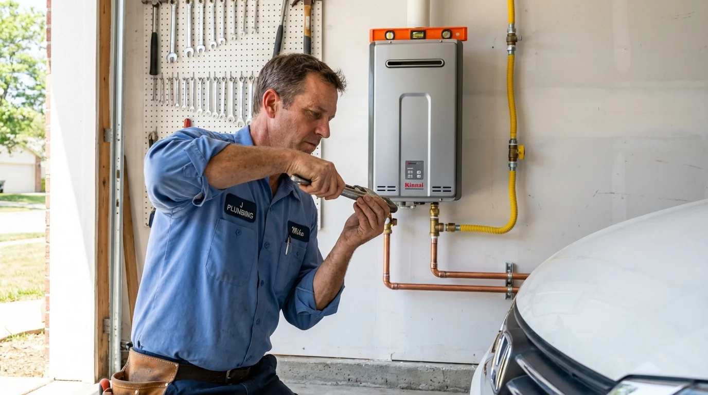 Tankless water heater installation by a Johns Plumbing LLC plumber in Glen Rose